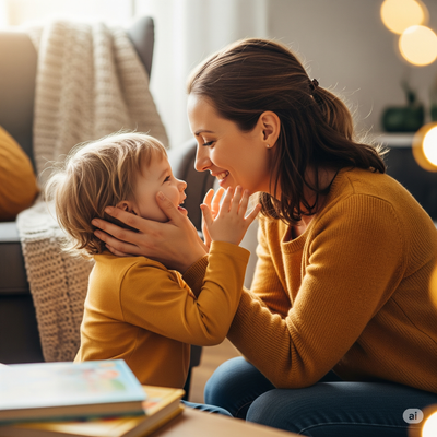 image of a mother and her young child sharing a tender moment. 