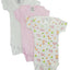 Preemie Girls Printed Short Sleeve Onesies (3 Pack)