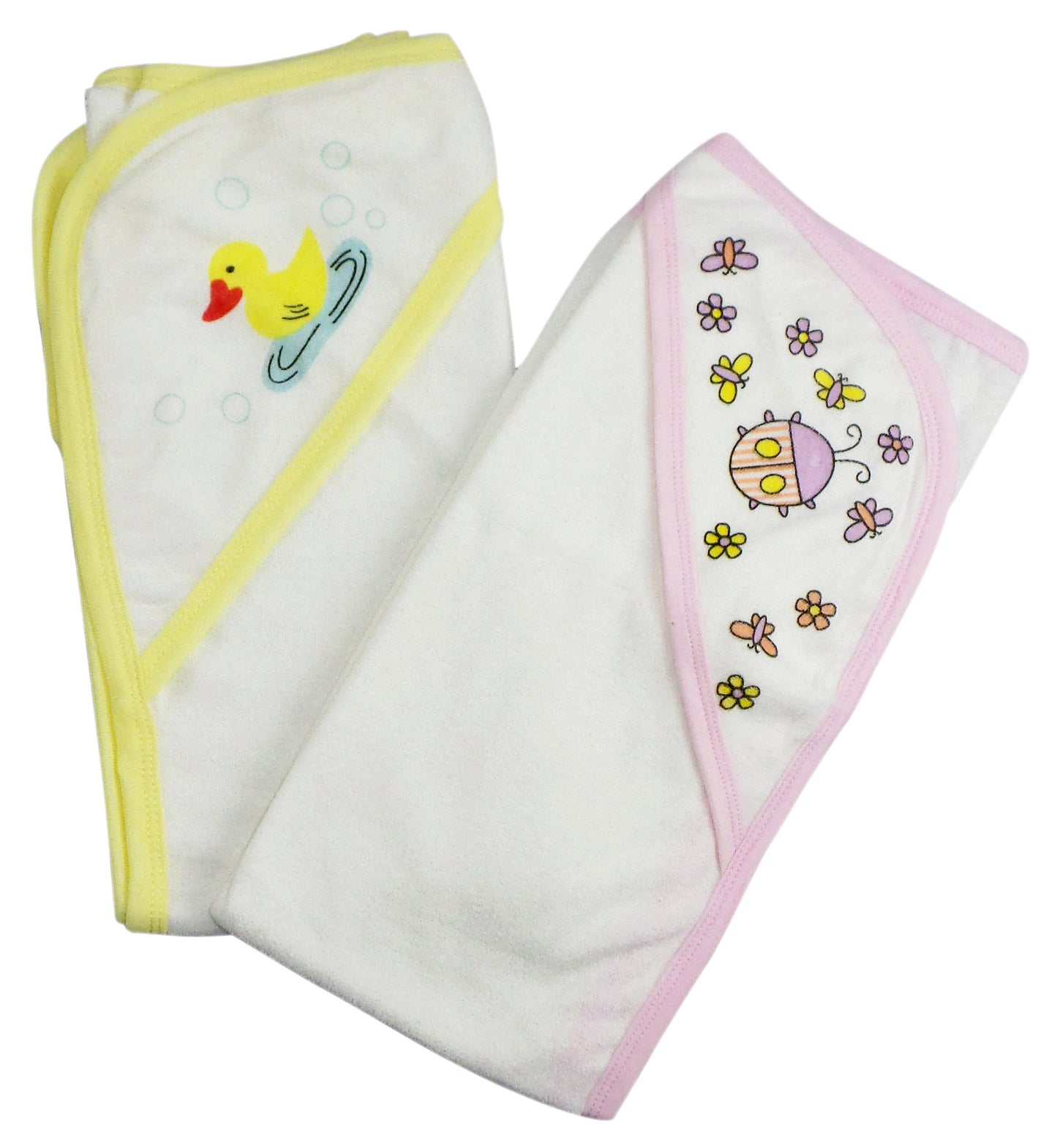Baby Girl Hooded Bath Towels (2 Pack)