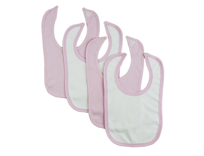 Easily Fastened Pink Baby Bibs (4 Pack)