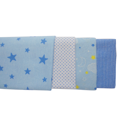 Blue Flannel Blanket (4 pack)