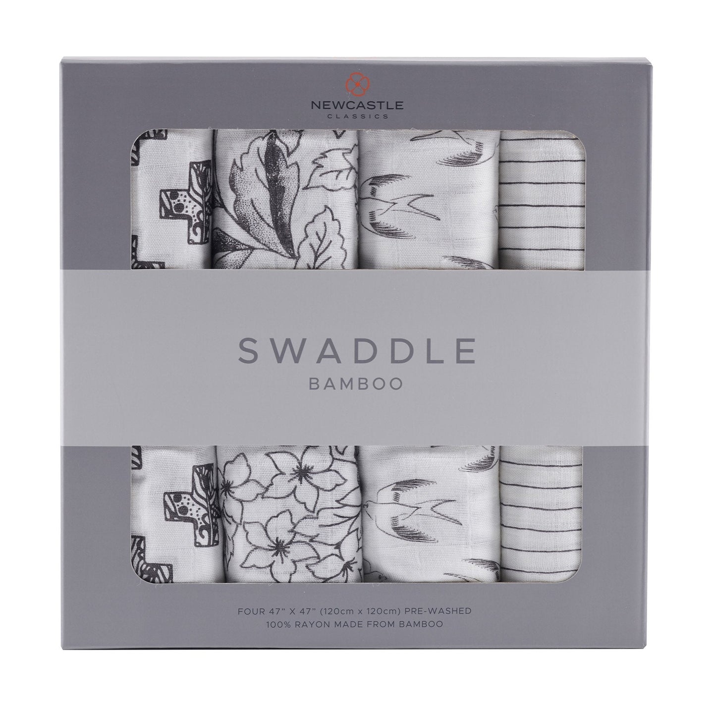 Monochrome Bamboo Swaddles (4 Pack)