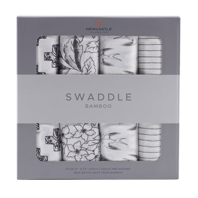 Monochrome Bamboo Swaddles (4 Pack)
