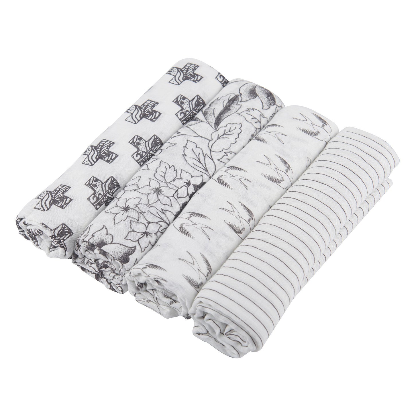 Monochrome Bamboo Swaddles (4 Pack)
