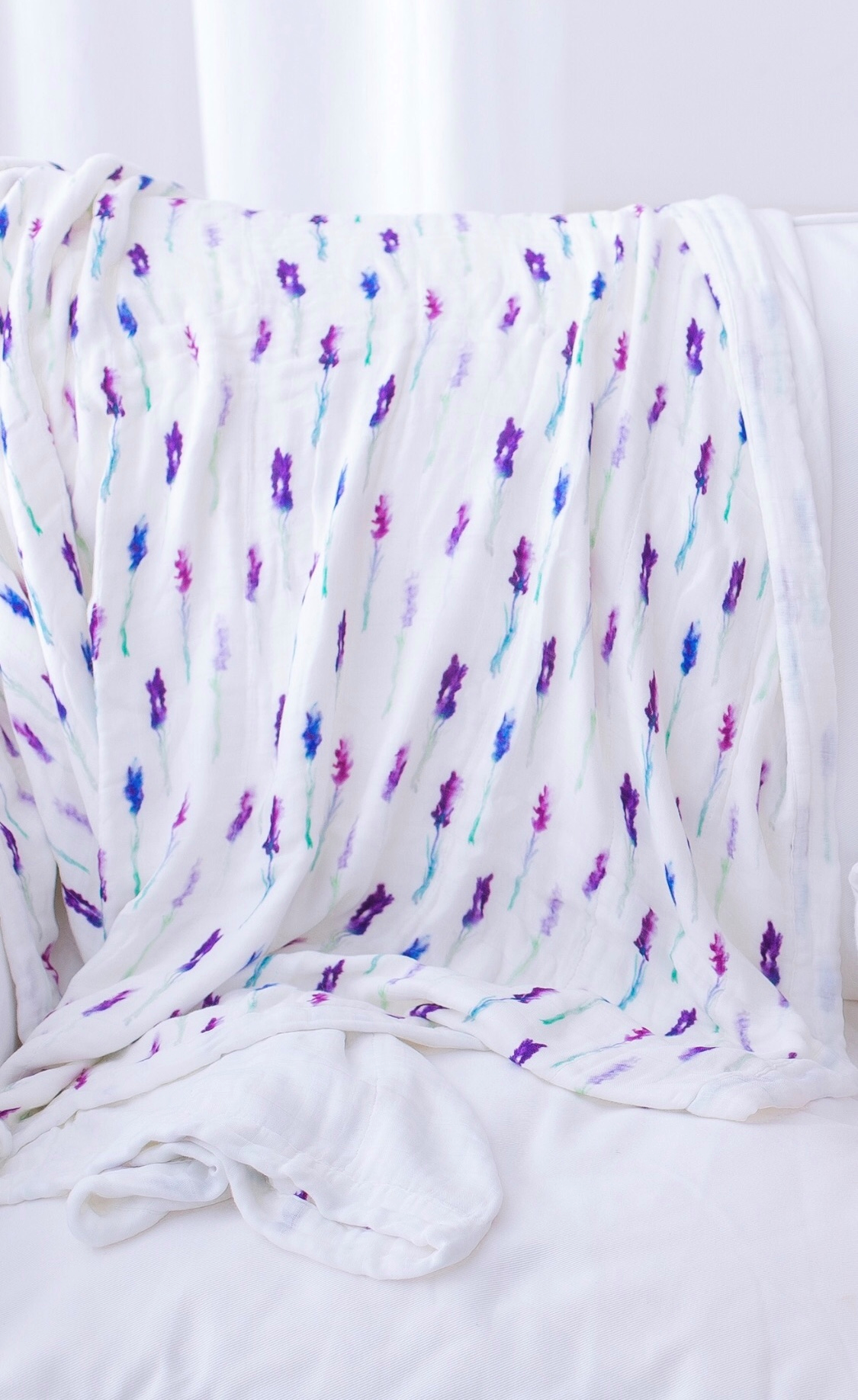 Lavender and White Blanket