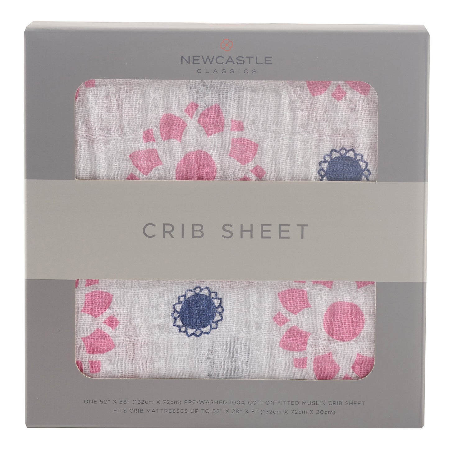 Primrose Indigo Cotton Crib Sheet