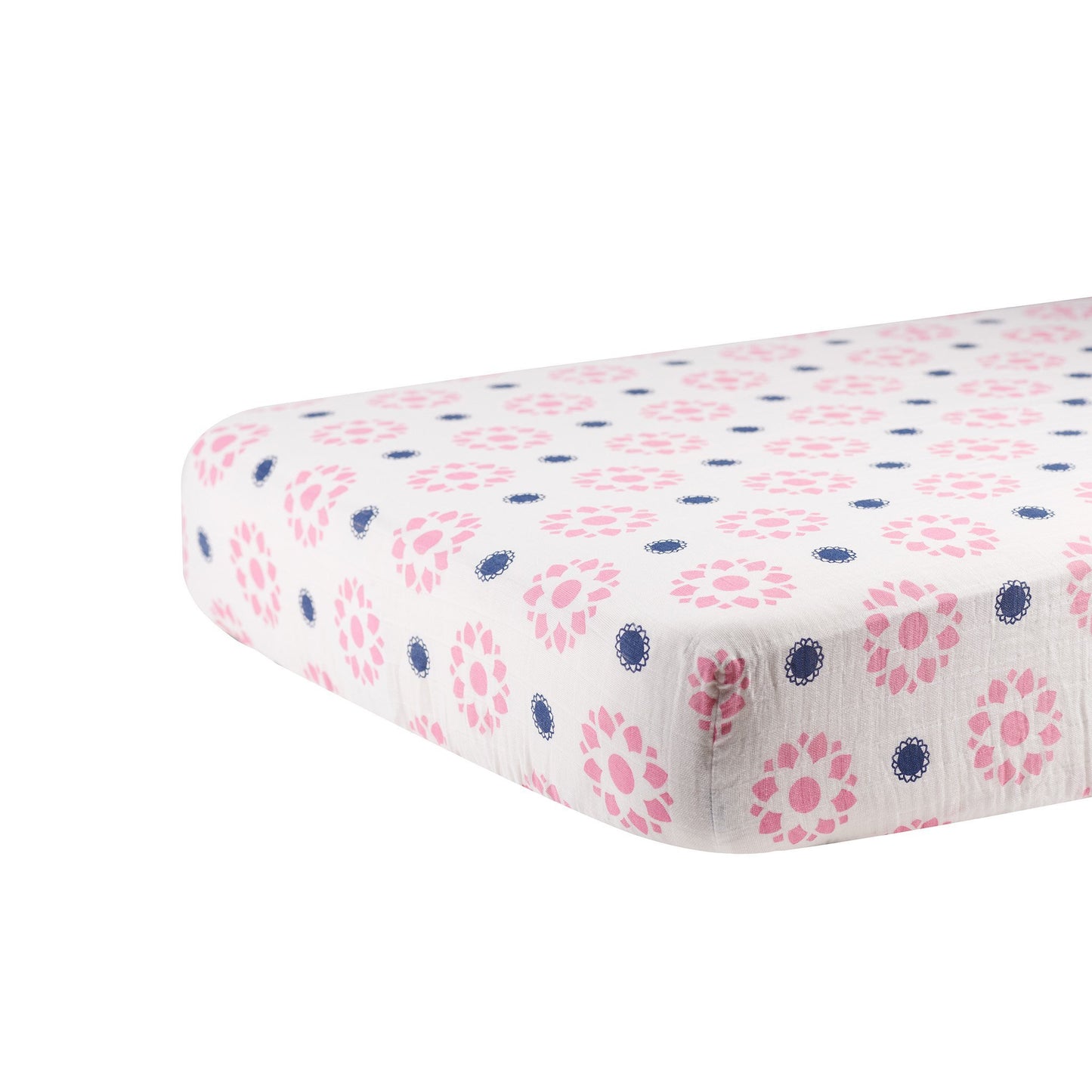 Primrose Indigo Cotton Crib Sheet