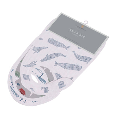 Ocean Tides Themed Bamboo Snap Bibs (3 Pack)