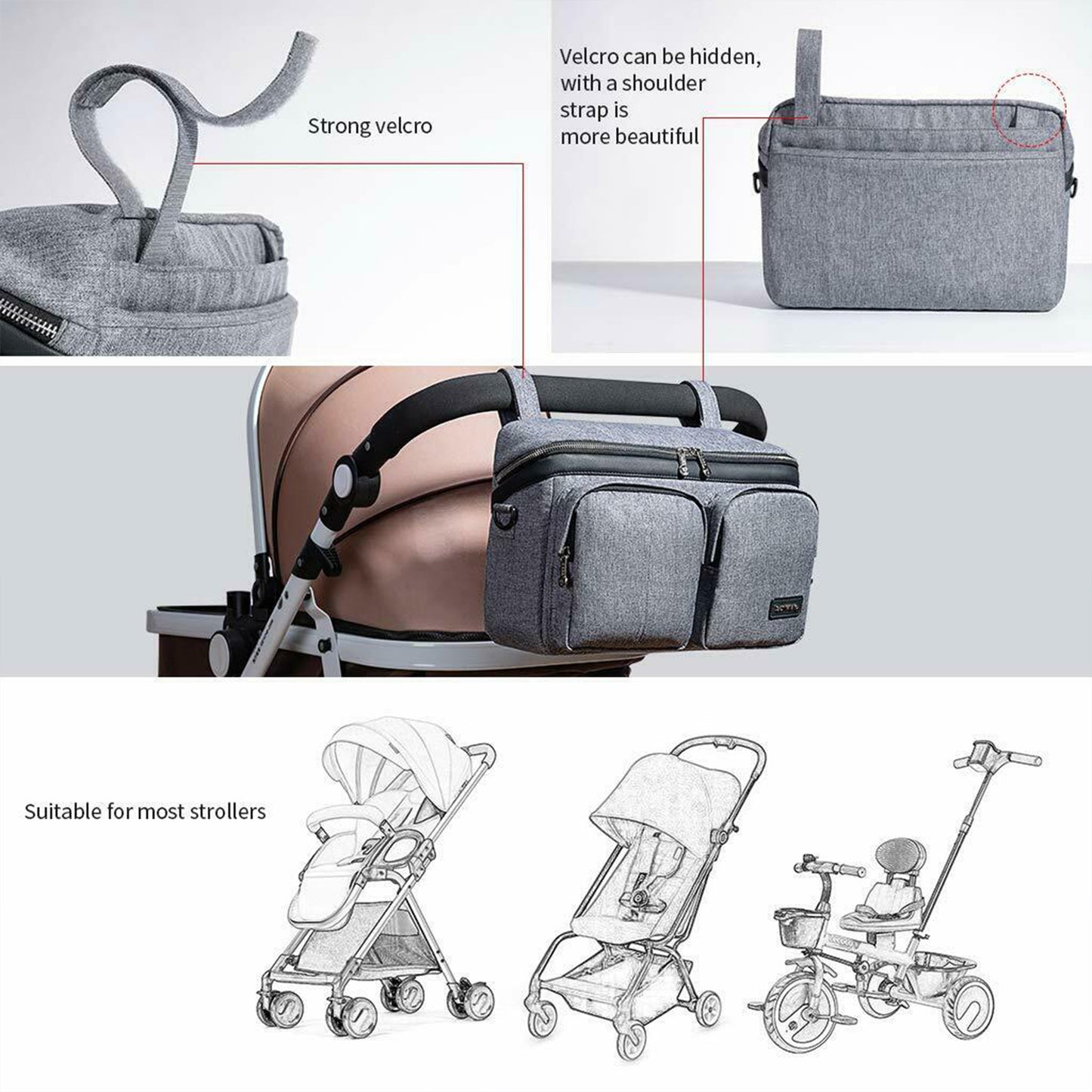 Stroller Organizer and Caddy Bag