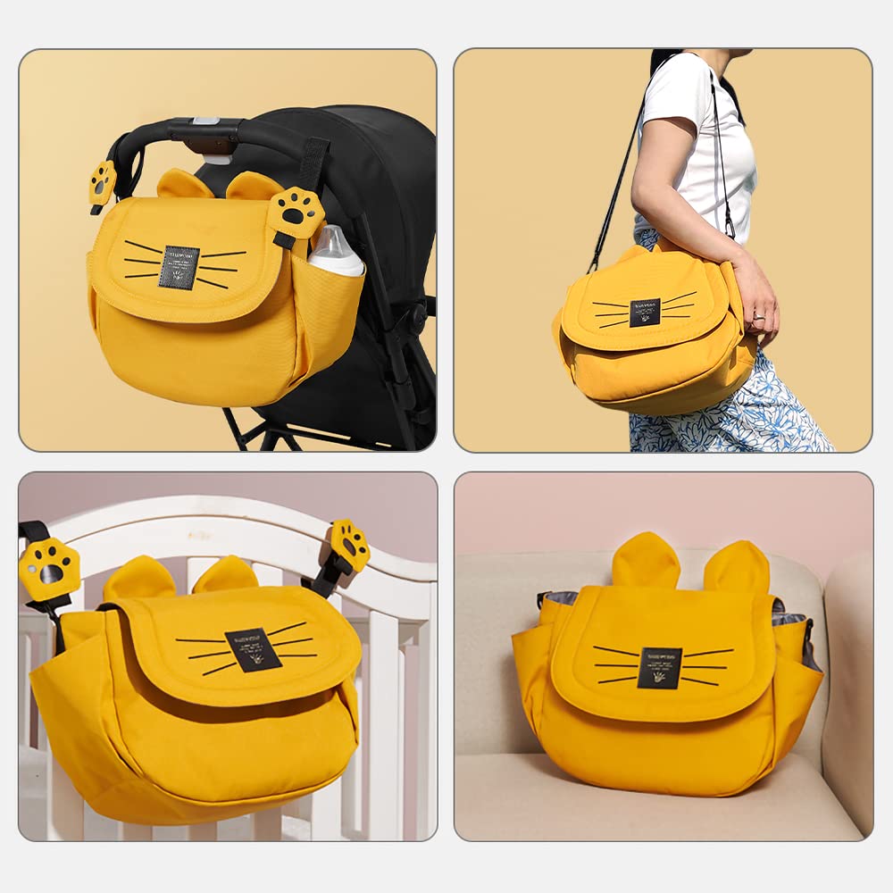 Cat-Design Crossbody Convertible Stroller Bag