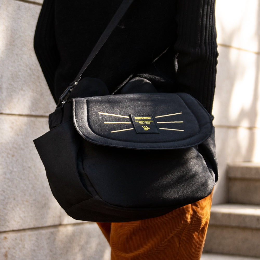 Cat-Design Crossbody Convertible Stroller Bag