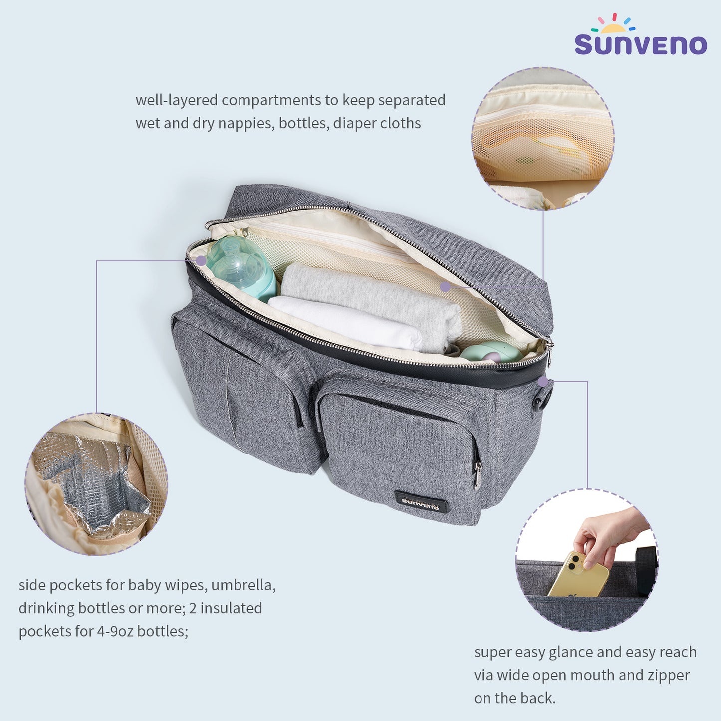 Stroller Organizer and Caddy Bag