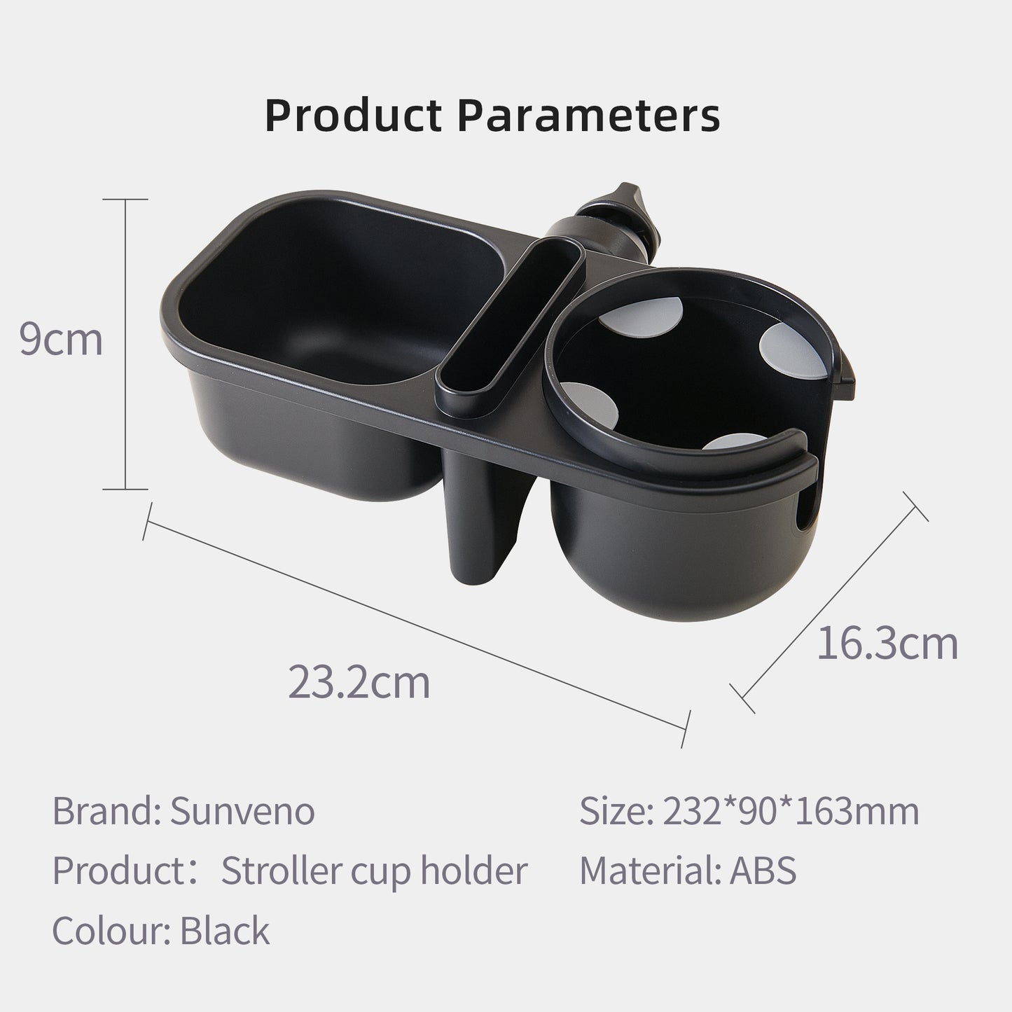 3-in-1 Stroller Cup Holder Organizer