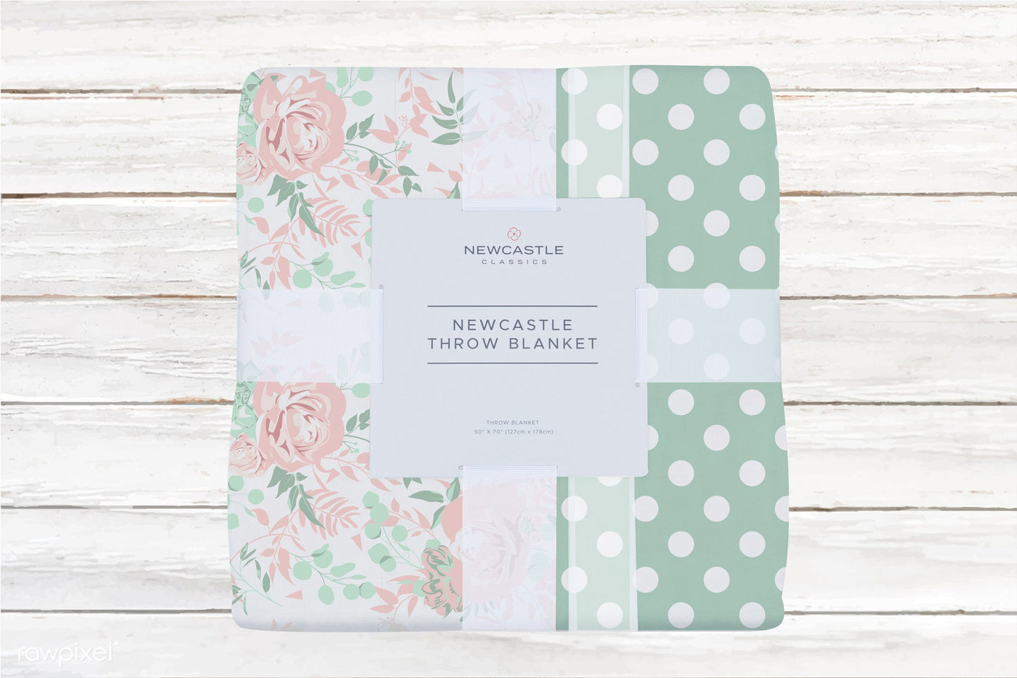 Desert Rose and Jade Polka Dot Cotton Blanket