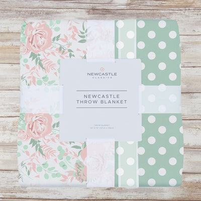 Desert Rose and Jade Polka Dot Cotton Blanket