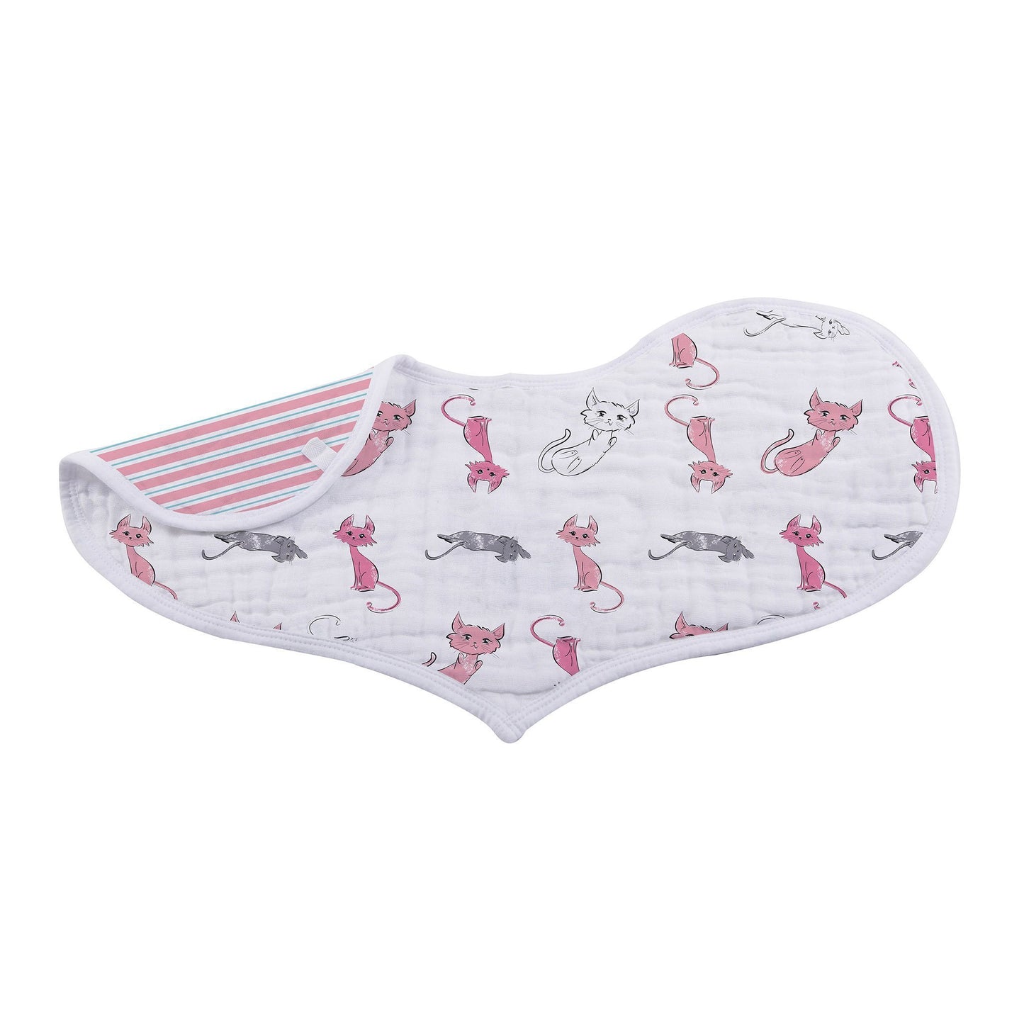 Cats, Dandelions, and Stripes Bamboo Bibs (2 Pack)