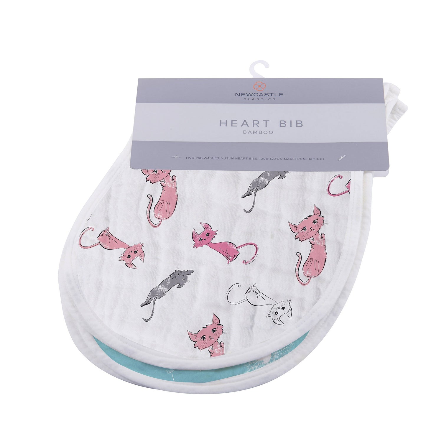 Cats, Dandelions, and Stripes Bamboo Bibs (2 Pack)